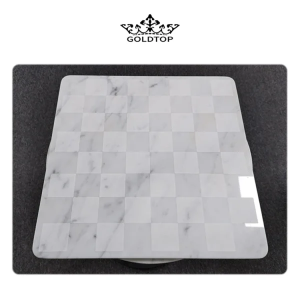 GOLDTOP OEM/ODM Marmol High End Decorative Stone Crafts Carrara White Marble Chess Board