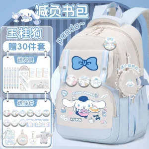 2025 New Sanrios Cinnamon Dog Fashion Print Student Backpack for Girls Grades 3-6 High Beauty Back to School Children's