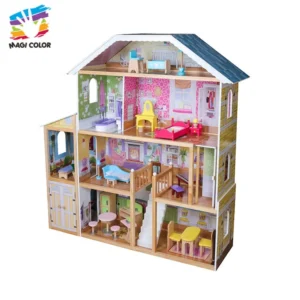 Stock Girls Large Wooden Doll House for Pretend Play W06A358B