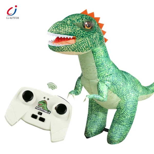 Chengji 2024 Hot Selling 2.4g Remote Control Moving Dino Car Play Set 360 Degrees Rotation Inflatable Rc Electric Dinosaur Toys