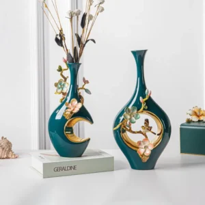 New Niche Enamel Vase Ceramic FengShui Decoration Creative Light Luxury Decoration for Gifts