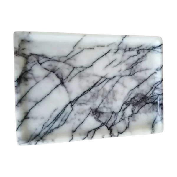 Cheap White Marble Platter Wholesale Customization High Quality Hotel Rectangle Vanity Tray for Display Decorative