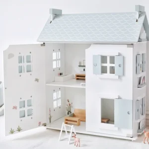 TS Mumoni European Style Wooden Furniture Kit Kids Role Playing Game Elegant Design Wooden Doll House