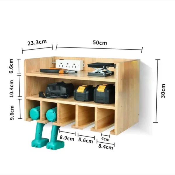 Convenient Multi-Purpose Wall-Mounted Wooden Tool Shelf for Wood Crafts Boxes Wall Signs