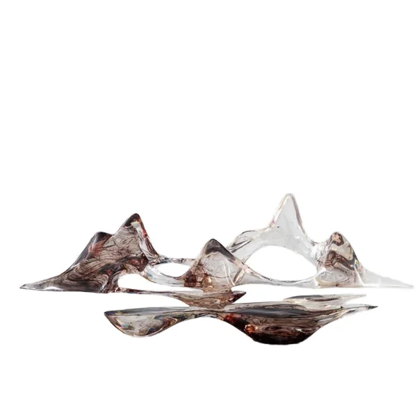 Custom Resin Crafts Art Crafts Home Decoration Present Resin Ink and Wash Rockery Transparent Business Gift
