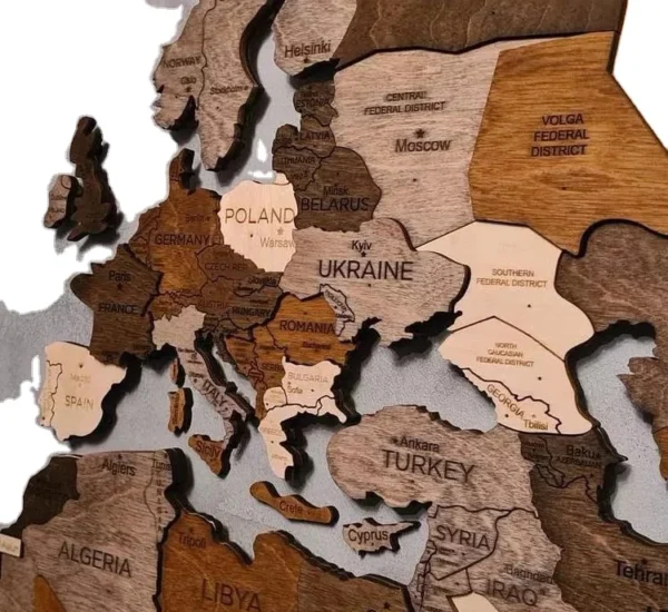 3D World Map Wall Wooden Map World Wooden Travel Push Pin Map for Large Wood Wall Decor