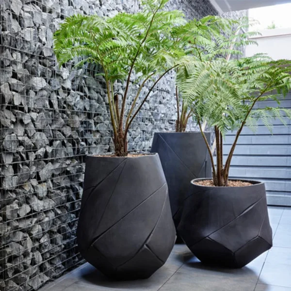 H102 Luxury Large Fiberglass Flowerpot Vase China Factory Sales FRP Planter Resin Crafts Art Decoration Artificial Flower Pot