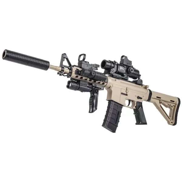 M4 Electrically Adjustable Lower Water Supply Gun Electronic Toy Soft Bullet Ejecting Plastic Gun for Boys