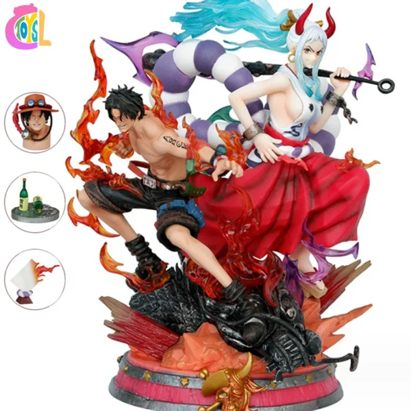 New 32cm Yamato Ace One Pieced Anime Figure Yamato Portgus PVC Model Toy Color Box One Pieced Action Figure for Decor