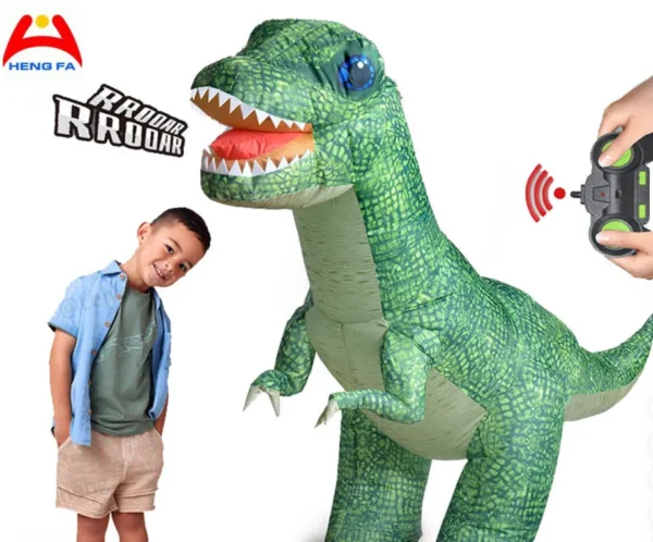 2.4G Full Function Inflatable RC Toy Massive Attack Air Titans Remote Control Dinosaur T Rex Over 6 Feet Long Turns and Spins