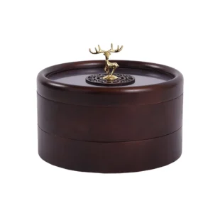 Luxury Wooden Candy Dry Fruit Boxes Wedding Wood Present Box Round