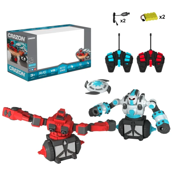 2.4Ghz 360 Degree Rotation Free Mode Battle 2PCS RC Fighting Robot Toys With Sound Effect