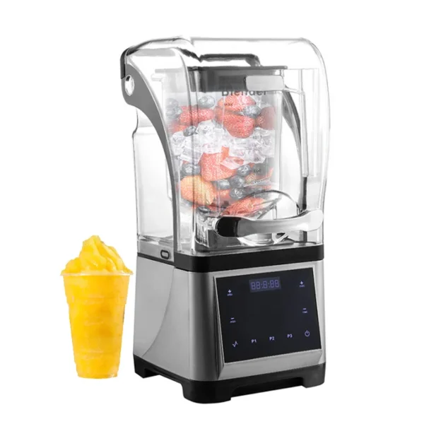 Commercial Blender Mixer and Juicers Quiet Low Noise Smoothie Blender Food Processors Heavy Duty Blender With Sound Cover
