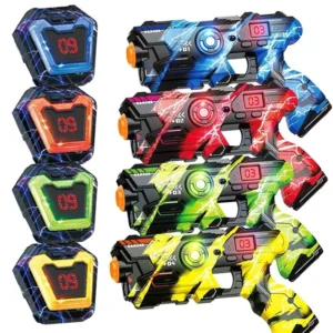 Top Selling 4 Players Battle Shooting Game Electric Gun Set Vests Infrared Laser Tag Toy Gun and Vest Multiplayer