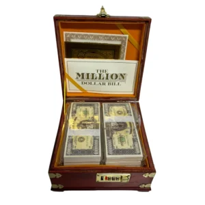 1000pcs/Box US Craft Collection Gifts One Million Dollars Bill Statue of Liberty Paper Banknote With Wooden Box