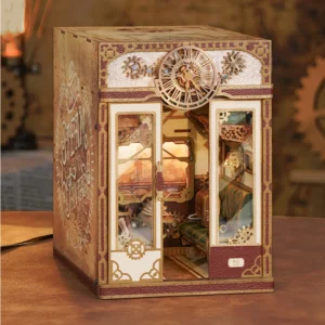 Tonecheer TQ442 Steam Fantasy Infinity Train Cabin Cyberpunk Doll House Motion Scene Replaceable Punk Landscapes Book Nook Kit