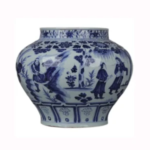 Customized Blue White Porcelain Vases Handicrafts with Antique Hand-Painted Figures Manufactured in Jingdezhen Ceramic Material