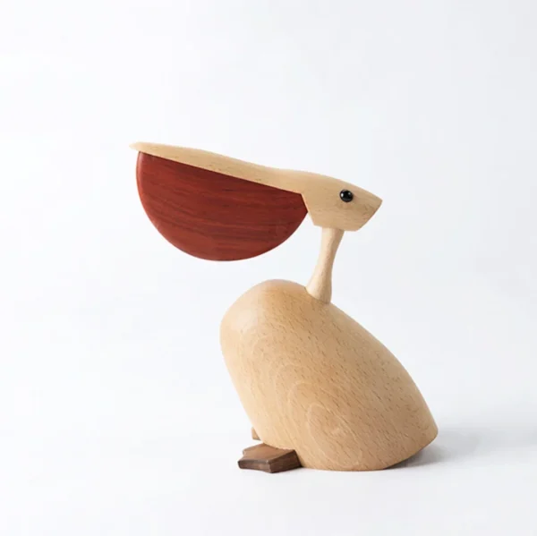 Nordic Danish Pelicans Decorate Solid Wood Handicrafts Pastoral Life Decoration Study Wood Craft