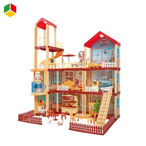 QS Toys Gabby's Doll House Miniature 3D Dispenser Gaming Figure Handmade Diy Dream Toy With Light