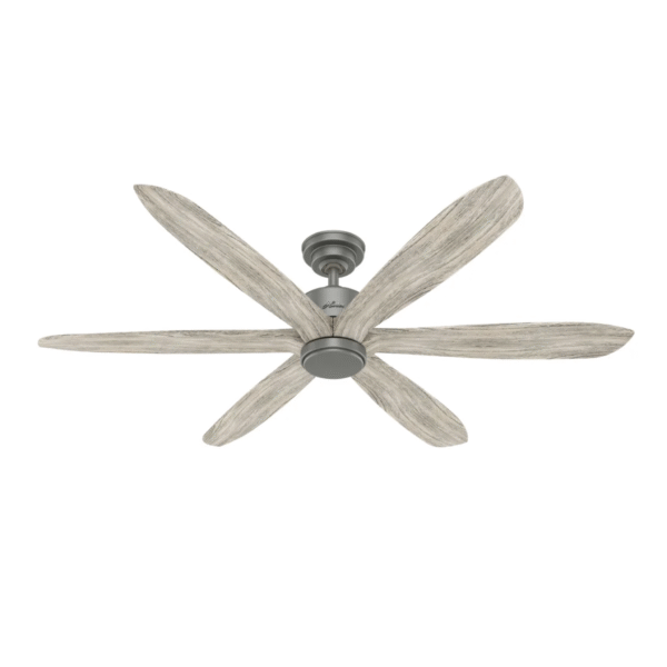 Hunter 58-Inch Rhinebeck Ceiling Fan - Matte Silver/Weathered White Birch