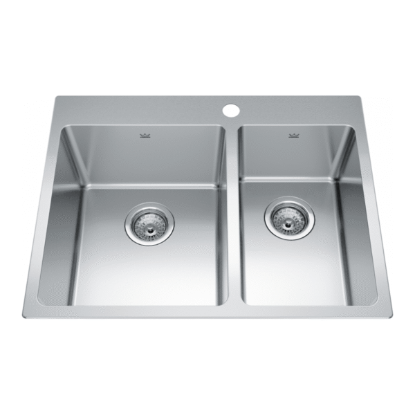 Kindred 27" Brookmore 1-Hole 1.5 Bowl Drop-In Kitchen Sink - BCL2127R-9-1N