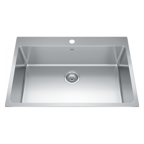 Kindred 31" Brookmore 1-Hole 1 Bowl Drop-In Kitchen Sink - BSL2131-9-1N