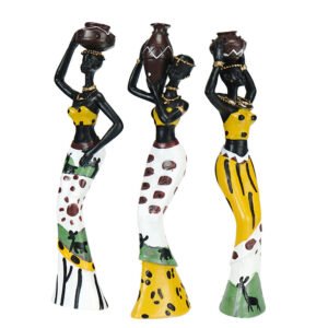 Vintage African Woman Figurine, Creative Resin Decoration for Your Home