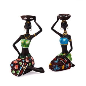 European Style Black Man Candle Holder, Resin Art Craft, Unique Cafe and Bar Decor