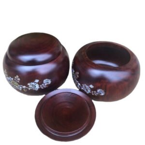 Redwood Go Game Storage Box - Large Vietnamese Rosewood Chess and Tea Canister