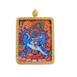 Golden Mahakala Pendant Necklace ?C Nepalese Thangka Gawu Box Decorative Pendant