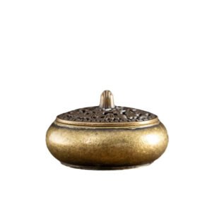 Vintage Brass Aromatherapy Incense Burner ?C Five Blessings Fingertip Style with Incense Plate for Indoor Use