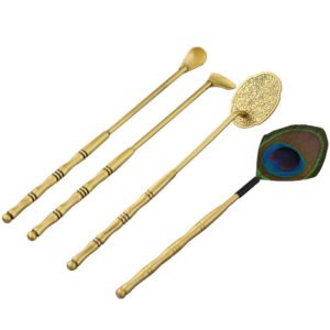 Complete Incense Ritual Kit ?C Featuring Peacock Feather Brush, Scoop, Press & Shovel