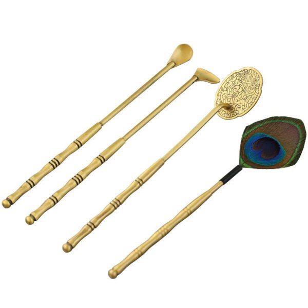 Complete Incense Ritual Kit ?C Featuring Peacock Feather Brush, Scoop, Press & Shovel