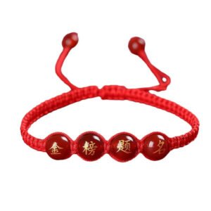 Handwoven Red String Bracelet - Gold List Success Gift for Students