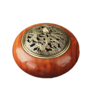 Elegant Rosewood Incense Burner - Handcrafted Red Wood Tray for Home & Indoor Aromatherapy