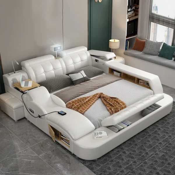 Queen Double Bed Salon Nordic Wooden Modern Professional Japanese Minimalist Hotel Bed Bedroom Cama Solteiro Trendy Furniture