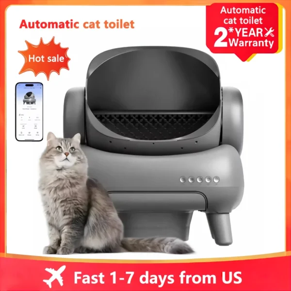 Smart Cat Litter Box Self Cleaning Automatic Cat Toilet APP Control Extra Large Space Suitable for Big Cats Pet Litter Box Auto