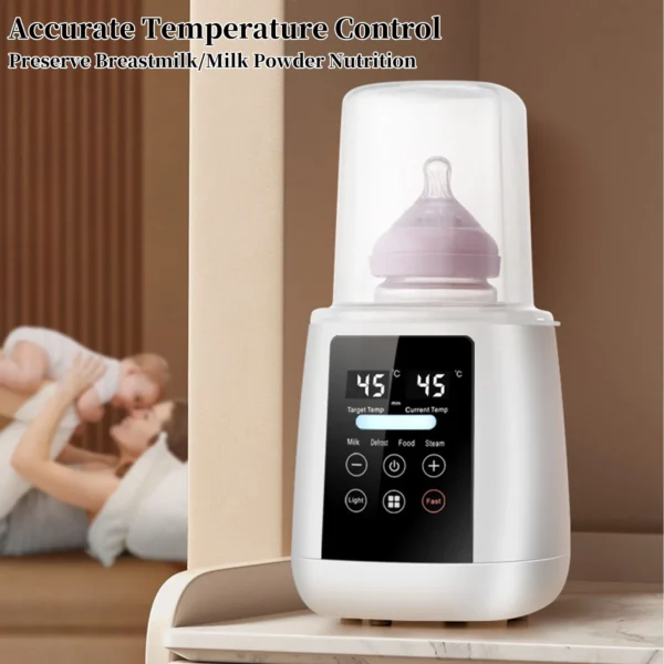 6-in-1 Baby Milk Bottle Warmer Fast Warming Multi-Functional 48H Thermostat Baby Milk Warmer with Thaw for Breastmilk or Formula