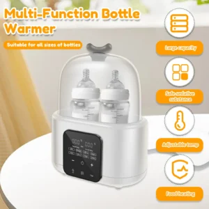 Baby Bottle Warmer Smart Temperature Control Double Bottle Steam Sterilizer Household Breastmilk Feeding and Formula Milk Warmer