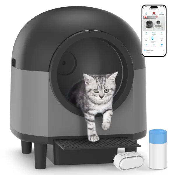 REDSASA Self Cleaning Automatic Cat Litter Box Toilet For 1.5-8kg Cat Trash Bag Litter Smart Cat Travel Toilet With App Control