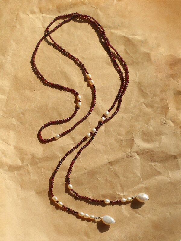Creative Essence Garnet & Pearl Necklace