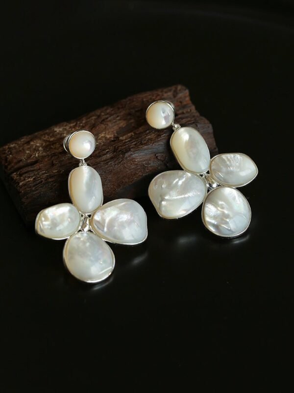 Lilac Blossom White Mother-of-Pearl Earrings