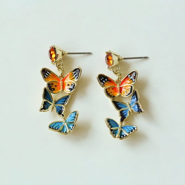 Niche Style Enamel Painted Butterfly Earrings