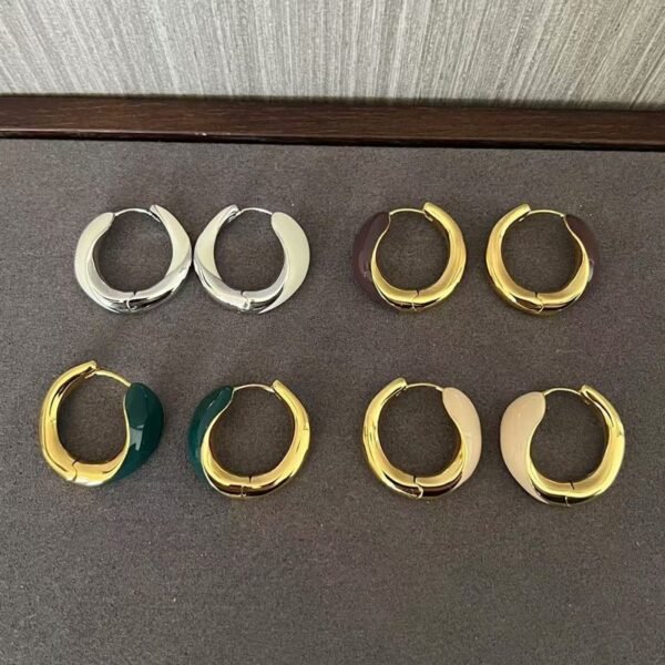 Ouroboros Enamel Hoop Earrings Unique & Minimalist Statement Piece