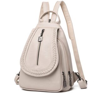 Women Leather Backpacks Zipper Female Chest Bag Sac a Dos Travel Back Pack Ladies Bagpack Mochilas School Bags For Teenage Girls