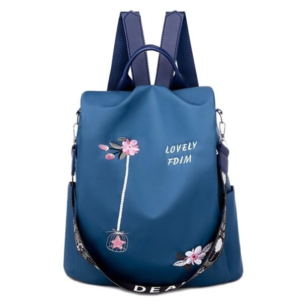 3 in 1 Embroidery Backpack Women Anti-theft Shoulder Bags Teenage Girls Casual Oxford High School Bags Simple Female Travel Bag