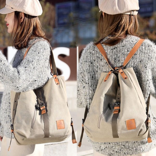 Women Large Capacity Canvas Backpack Tote Bag Leisure Shoulder Bags Big Travel Bags Back Pack for Students School