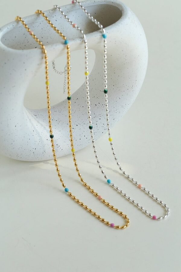 Rainbow Candy Bean Long Necklace