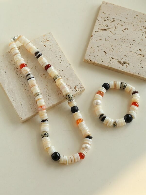Vacation Vibes Natural Shell and Multi-Stone Beaded Necklace