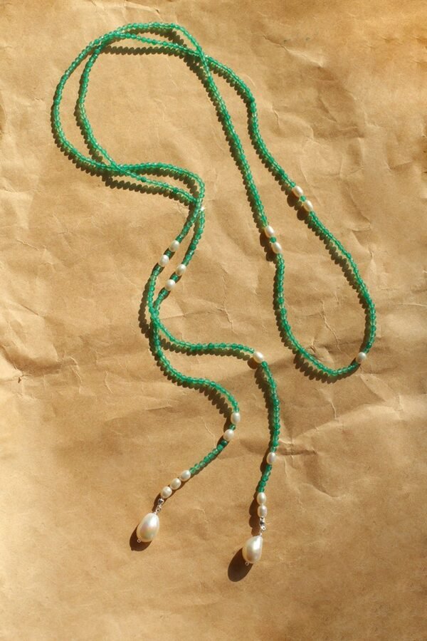 Vital Harmony Green Agate & Pearl Necklace
